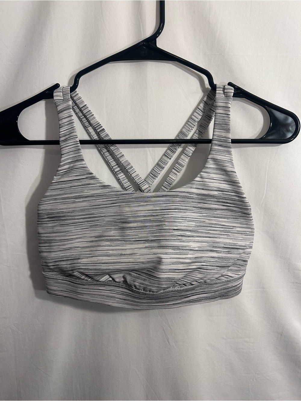lululemon athletica Grey Striped Double-Strap Sports Bra